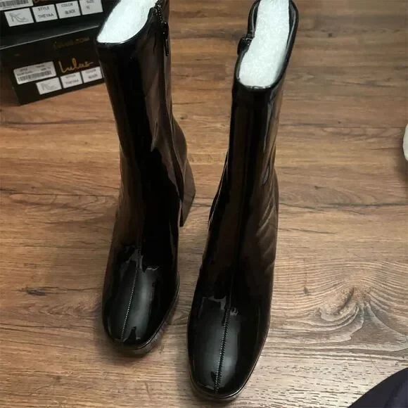 Lulus Women's Black Platform Boots Size 6 Casual Block Heel Edmen - Picture 13 of 16